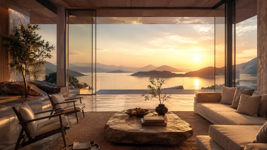Serene, light-filled interior space
